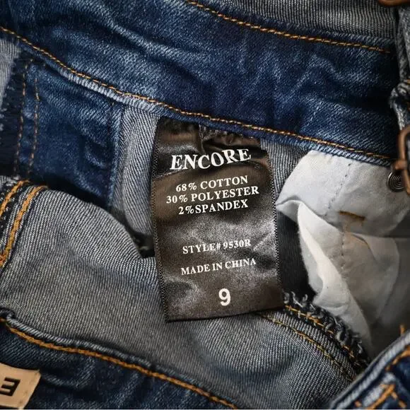 Encore Womens 9 Denim Distressed Overalls - Picture 11 of 12